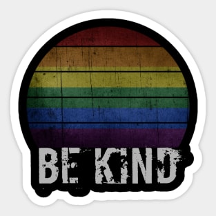 Be Kind Gay Les Pride LGBT Month Retro Sticker